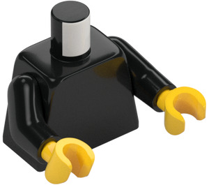 LEGO Black Plain Torso with Black Arms and Yellow Hands (973 / 76382)