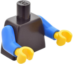 LEGO Svart Enkel Kropp med Blå Vapen och Gul Händer (973 / 76382)