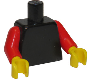 LEGO Zwart Vlak Torso met Rood Armen en Geel Handen (73403 / 88585)