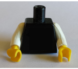 LEGO Schwarz Schmucklos Torso mit Weiß Arme und Gelb Hände (76382 / 88585)