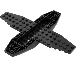 LEGO Noir Avion Bas 18 x 16 x 1 x 1 1/3 (35106)