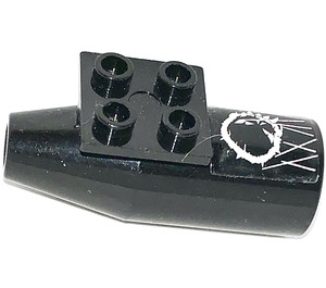 LEGO Schwarz Flugzeug Düsentriebwerk mit Schwarz Loch Gang Aufkleber (4868)