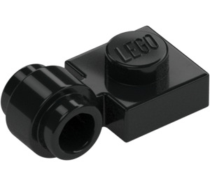 LEGO Schwarz Platte 1 x 1 mit Clip (Dicker Ring) (4081 / 41632)