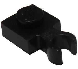 LEGO Black Plate 1 x 1 with Vertical Clip (Thin Open 'O' Clip)