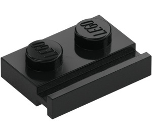 LEGO Negro Placa 1 x 2 con Puerta Vía (32028)