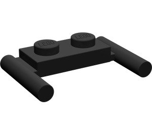 LEGO Black Plate 1 x 2 with Handles (Undetermined)