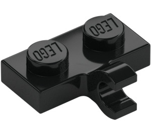 LEGO Schwarz Platte 1 x 2 mit Horizontaler Clip (11476 / 65458)