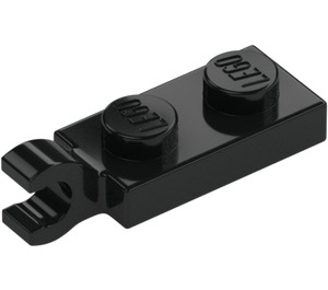 LEGO Black Plate 1 x 2 with Horizontal Clip on End (42923 / 63868)