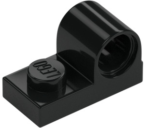 LEGO Black Plate 1 x 2 with Pin Hole (11458)