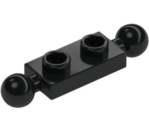 LEGO Zwart Plaat 1 x 2 met Twee Bal Joints (3170)