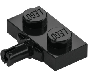 LEGO Schwarz Platte 1 x 2 mit Rad Halter mit verstärkter Unterseite (66897)