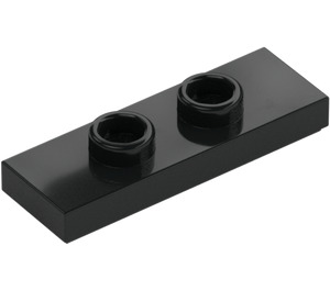 LEGO Svart Plate 1 x 3 med 2 Knotter (34103)