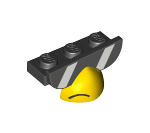LEGO Schwarz Platte 1 x 3 mit sun glasses und Schnabel  for Hawkodile (38405)