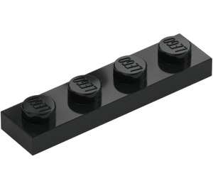 LEGO Zwart Plaat 1 x 4 (3710)