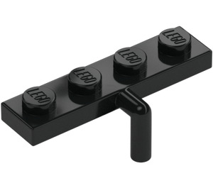 LEGO Schwarz Platte 1 x 4 mit Downwards Stange Griff (29169 / 30043)