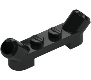 LEGO Schwarz Platte 1 x 4 mit Exhaust Ports (61072)