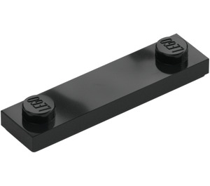 LEGO Schwarz Platte 1 x 4 mit Zwei Noppen mit Nut (41740)