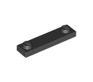 LEGO Black Plate 1 x 4 with Two Studs without Groove (92593)