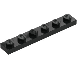 LEGO Zwart Plaat 1 x 6 (3666)