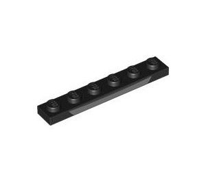 LEGO Schwarz Platte 1 x 6 mit Grau Line (3666 / 103740)