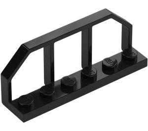 LEGO Nero Piastra 1 x 6 con Treno Carro Railings (6583 / 58494)