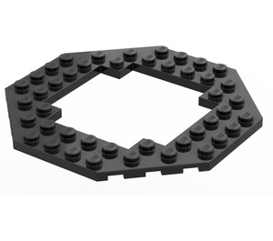 LEGO Black Plate 10 x 10 Octagonal with Open Center (6063 / 29159)