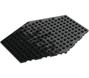 LEGO Schwarz Platte 14 x 18 Hexagonal mit Loch (44666)