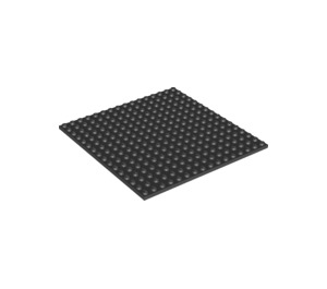 LEGO Noir assiette 16 x 16 avec dessous de côtes (91405)