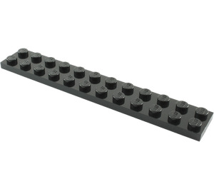 LEGO Schwarz Platte 2 x 12 (2445)