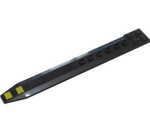 LEGO Black Plate 2 x 16 Rotor Blade with Axle Hole with 2 Yellow Stripes (without Black Outline) Sticker (62743)