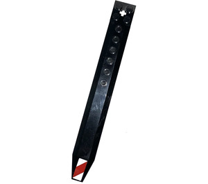 LEGO Black Plate 2 x 16 Rotor Blade with Axle Hole with White-red-red Danger Stripes Sticker (62743)