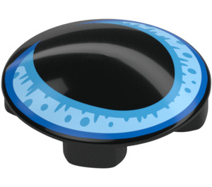 LEGO Black Plate 2 x 2 Round with Rounded Bottom with Blue Eye (2654)