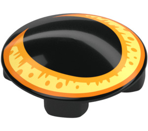 LEGO Black Plate 2 x 2 Round with Rounded Bottom with Orange Eye (2654)