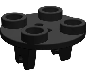LEGO Black Plate 2 x 2 Round with Wheel Holder (2655 / 26716)