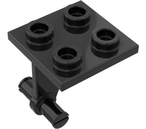 LEGO Sort Plade 2 x 2 Tynd med Dual Hjul Holder med split pins (4870)