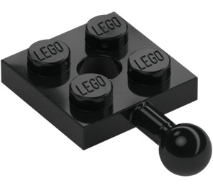 LEGO Schwarz Platte 2 x 2 mit Kugelgelenk und Loch in Platte (3768 / 15456)