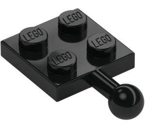 LEGO Schwarz Platte 2 x 2 mit Kugelgelenk und kein Loch in der Platte (3729)