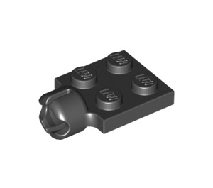 LEGO Black Plate 2 x 2 with Ball Joint Socket With 4 Slots (3730)