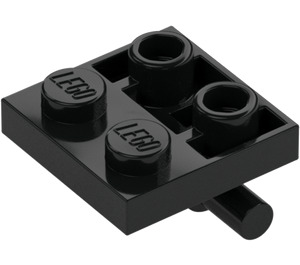 LEGO Schwarz Platte 2 x 2 mit Unterseite Stange (5066)