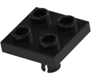 LEGO Schwarz Platte 2 x 2 mit Unterseite Pin (Keine Löcher) (2476 / 48241)