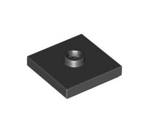 LEGO Black Plate 2 x 2 with Groove and 1 Center Stud (23893 / 87580)