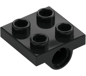 LEGO Zwart Plaat 2 x 2 met Gaten (2817)