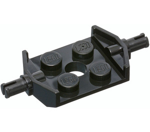 LEGO Schwarz Platte 2 x 2 mit Breit Rad Holders (Nicht verstärkter Boden) (6157)