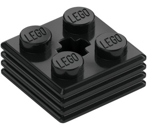 LEGO Nero Piastra 2 x 2 x 0.7 con Ribs (71752)