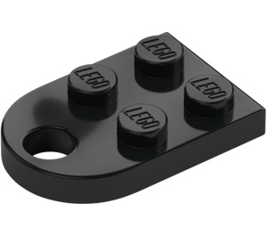 LEGO Black Plate 2 x 3 with Rounded End and Pin Hole (3176)