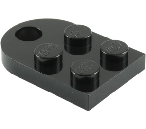 LEGO Black Plate 2 x 3 with Rounded End and Pin Hole (3176)