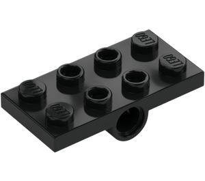 LEGO Zwart Plaat 2 x 4 met Underside Pin Gaten (26599)