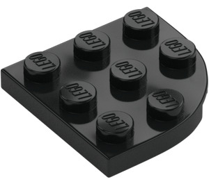 LEGO Zwart Plaat 3 x 3 Rond Hoek (30357)