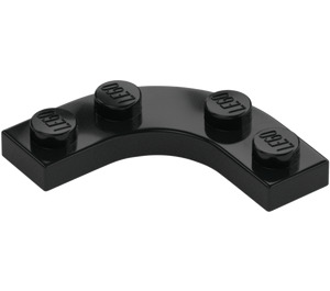 LEGO Zwart Plaat 3 x 3 Afgerond Hoek (68568)