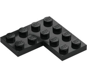 LEGO Zwart Plaat 4 x 4 Hoek (2639)